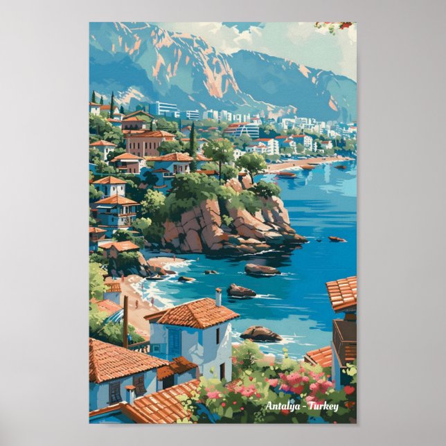 Antalya Turkey Travel Poster (Vorne)