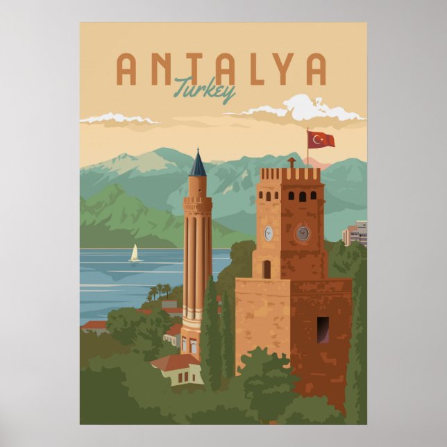 Antalya Turkey Travel Poster (Vorne)