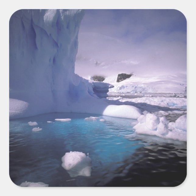 Antarctica. Antarctic icescapes 2 Quadratischer Aufkleber (Vorderseite)