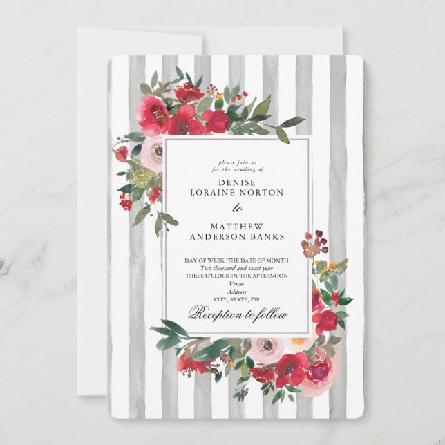Antarctica Gray Wedding Einladung (Vorderseite)
