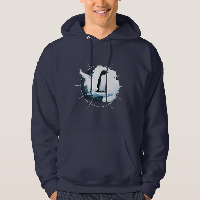Antarctica Penguin Emblem – Polar Explorer Design Hoodie (Vorderseite)
