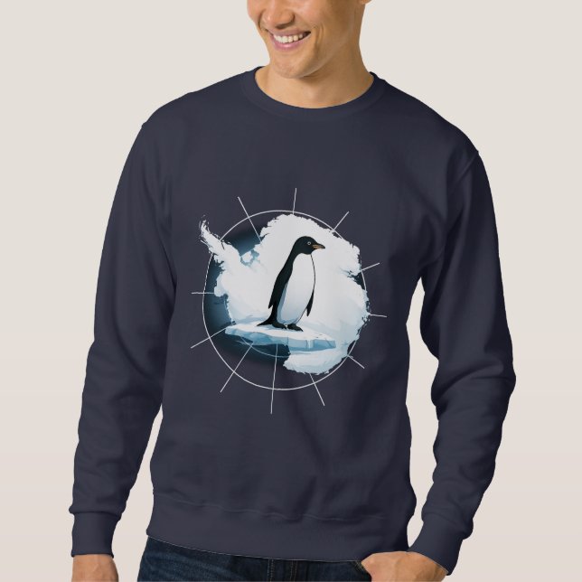 Antarctica Penguin Emblem – Polar Explorer Design Sweatshirt (Vorderseite)