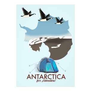 Antarktika Für Abenteuer Reiseplakat Karte. Fotodruck