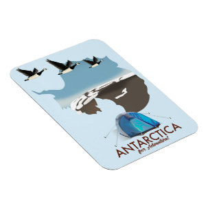 Antarktika Für Abenteuer-Reiseplakat Karte. Magnet