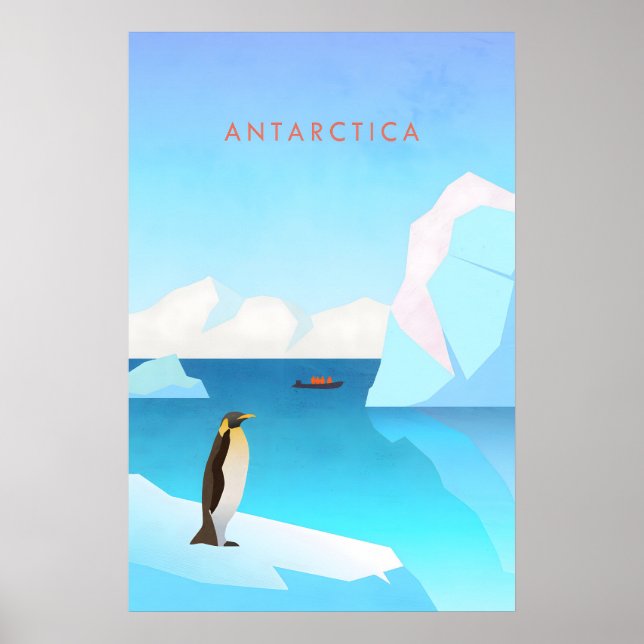 Antarktika Minimal Reiseplakat Poster (Vorne)