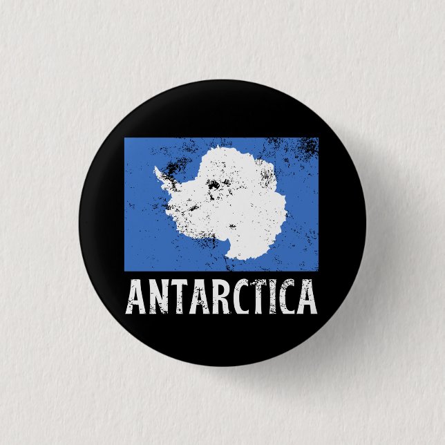 Antarktika Vintage-Flagge Button (Vorderseite)