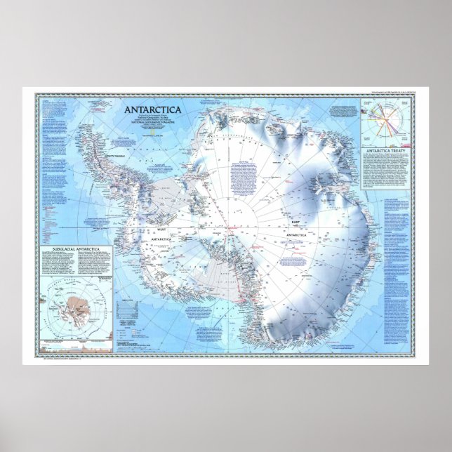 " Antarktis: 1987 Detaillierte Karte ... Poster (Vorne)