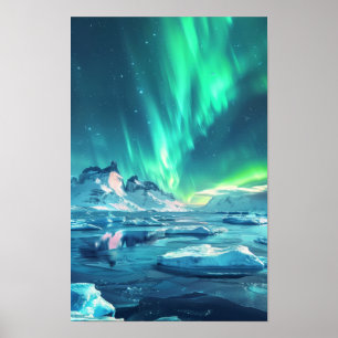 Antarktis Aurora Borealis Panoramaposter Poster