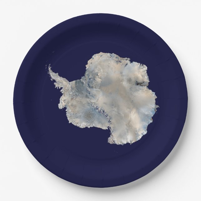 Antarktis (Blaue Marmorbildgebung der NASA) Pappteller (Vorderseite)