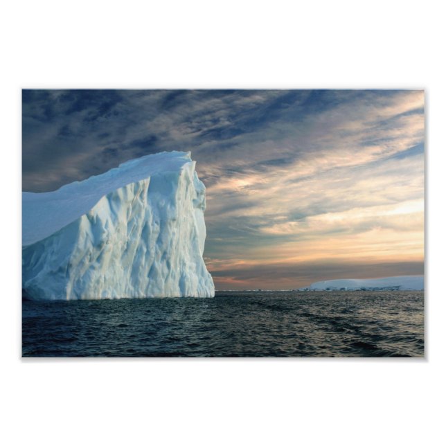 Antarktis Eisberg, Eiswasser, Dramatisches Sky-Fot Fotodruck (Vorne)