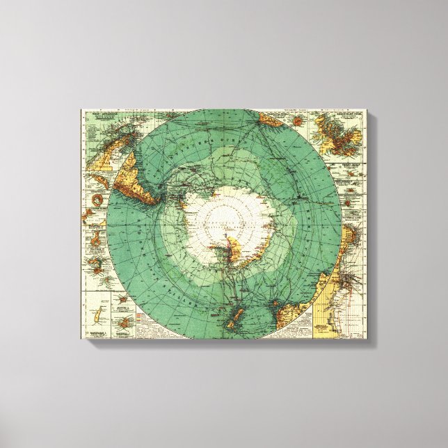 Antarktis PanoramakarteAntarktis Leinwanddruck (Vorderseite)