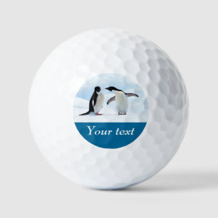 Antarktis Pinguin auf Eis personalisierter Text Golfball