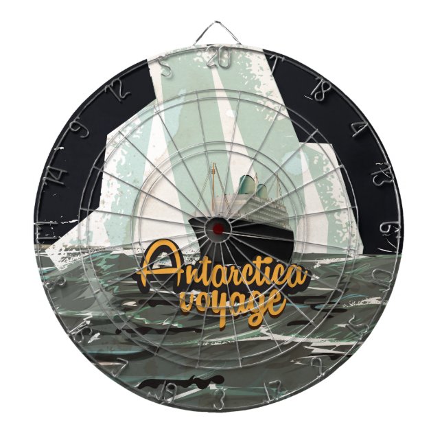 Antarktis Vintage Reiseposter Dartscheibe (vorne)