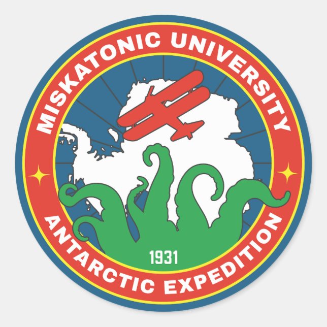 Antarktische Expedition der Universität Miskatonic Runder Aufkleber (Vorderseite)