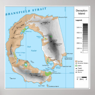 Antarktische Süddie shetlandinseln-Karte von Poster