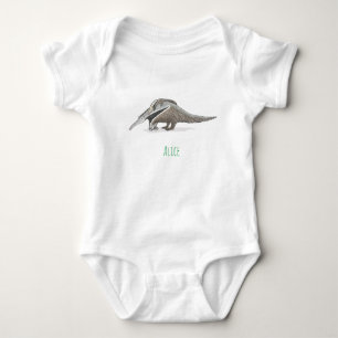 Anteater Baby Ganzkörperanzug mit Babyname Strampler
