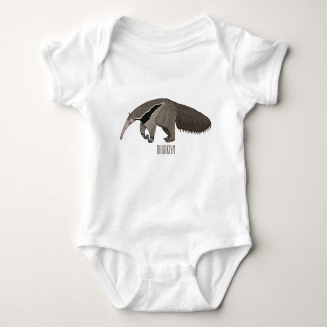 Anteater-Cartoon-Abbildung Baby Strampler (Vorderseite)