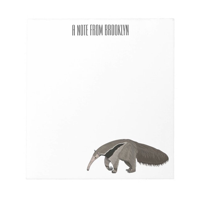 Anteater-Cartoon-Abbildung Notizblock (Vorderseite)