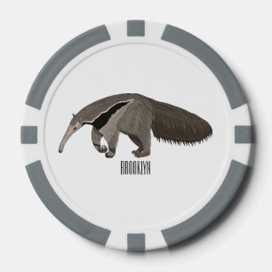 Anteater-Cartoon-Abbildung Pokerchips