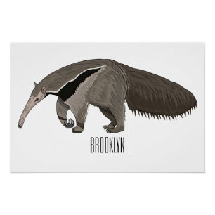 Anteater-Cartoon-Abbildung Poster