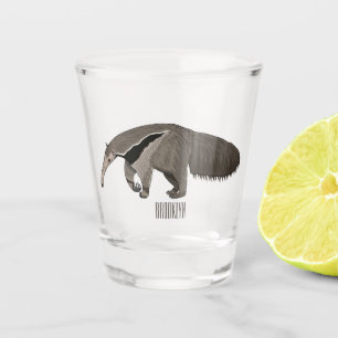 Anteater-Cartoon-Abbildung Schnapsglas