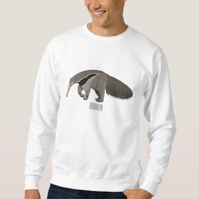 Anteater-Cartoon-Abbildung Sweatshirt (Vorderseite)