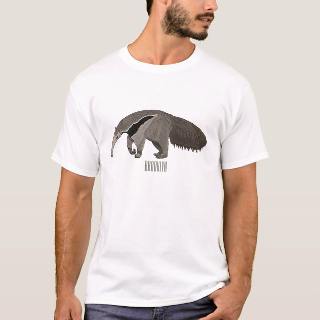 Anteater-Cartoon-Abbildung T-Shirt (Vorderseite)