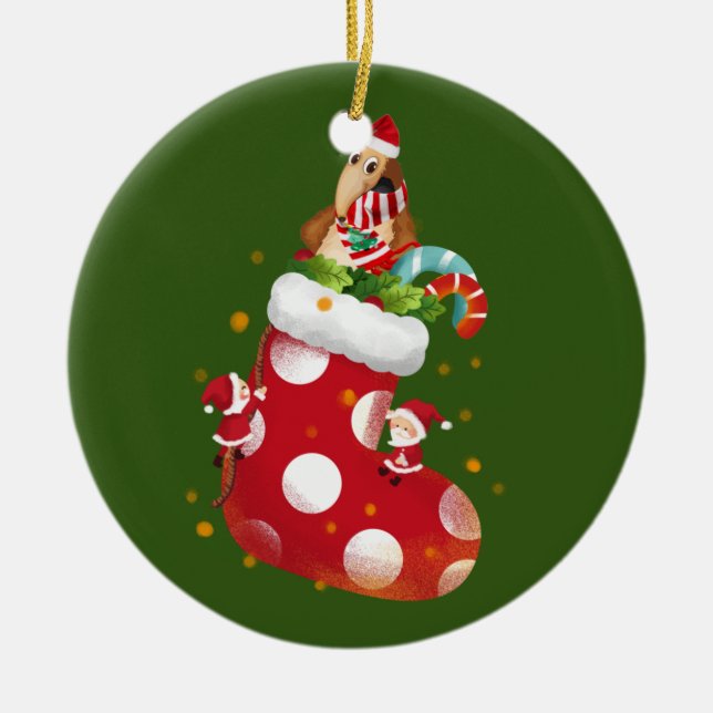 Anteater Christmas Socken Keramik Ornament (Vorne)