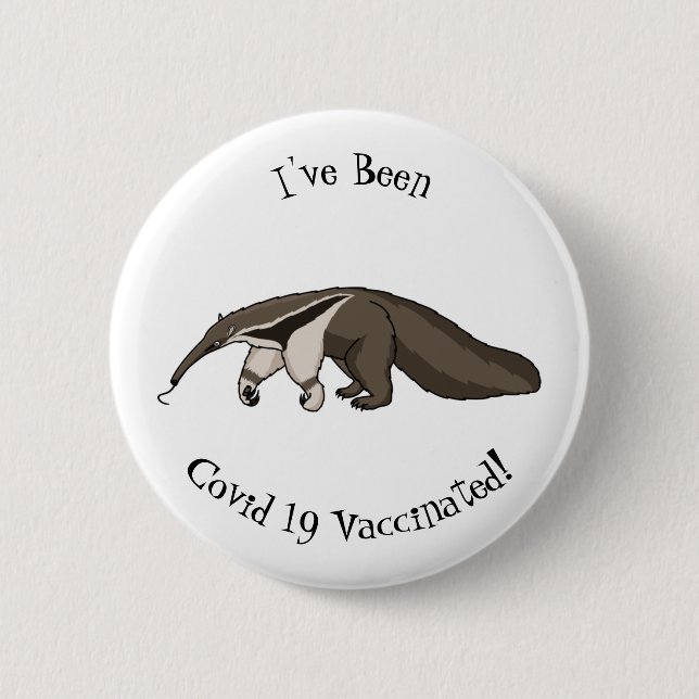 Anteater-Happy-Cartoon-Abbildung Button (Vorderseite)