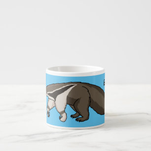 Anteater-Happy-Cartoon-Abbildung Espressotasse