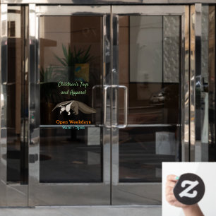 Anteater-Happy-Cartoon-Abbildung Fensteraufkleber