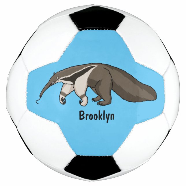 Anteater-Happy-Cartoon-Abbildung Fußball (Vorderseite)