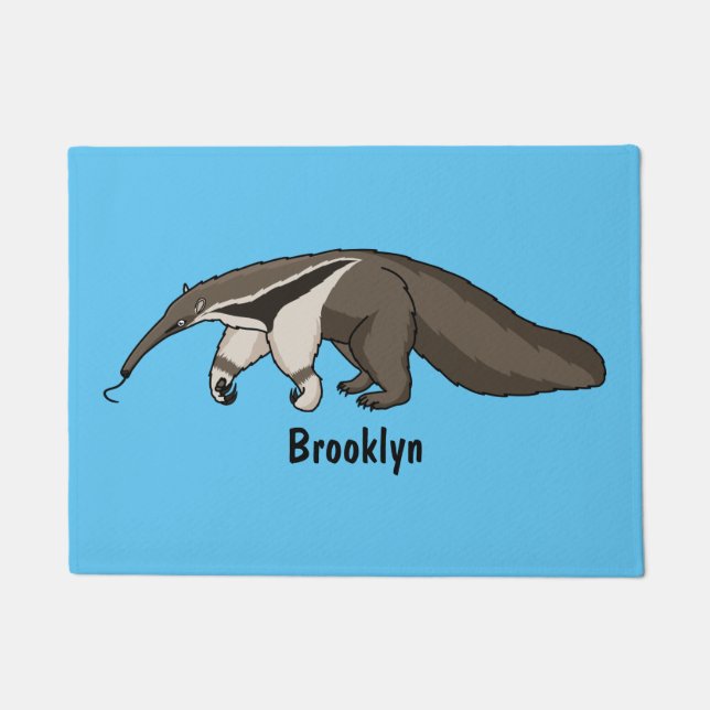 Anteater-Happy-Cartoon-Abbildung Fußmatte (Vorderseite)