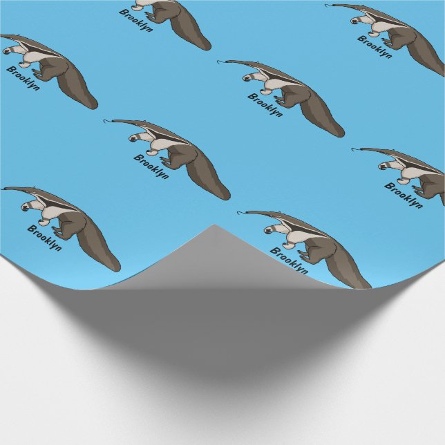 Anteater-Happy-Cartoon-Abbildung Geschenkpapier (Ecke)
