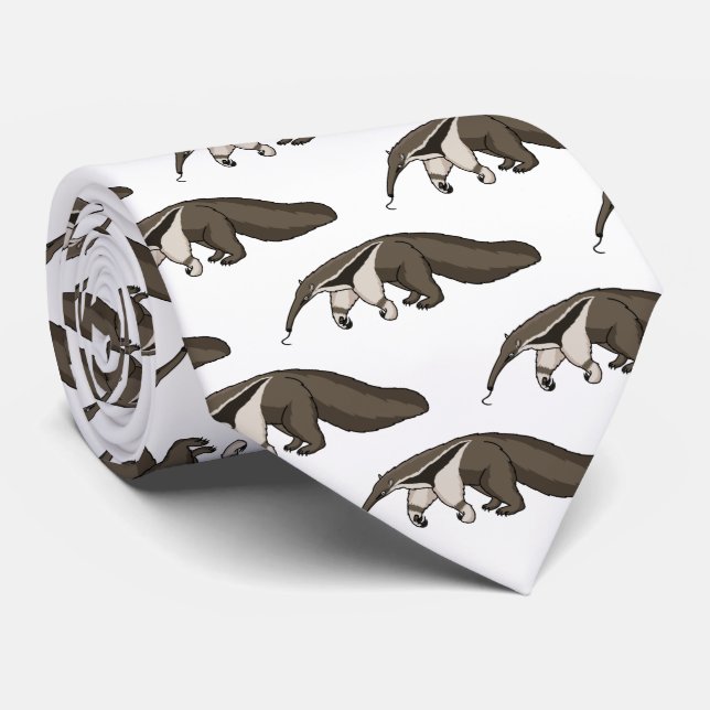 Anteater-Happy-Cartoon-Abbildung Krawatte (Gerollt)