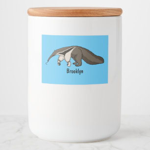 Anteater-Happy-Cartoon-Abbildung Lebensmitteletikett