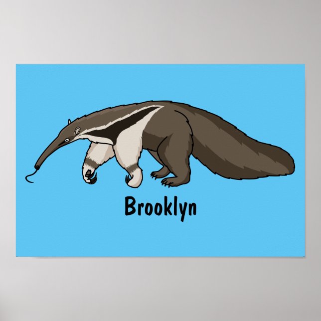 Anteater-Happy-Cartoon-Abbildung Poster (Vorne)