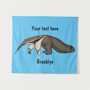 Anteater-Happy-Cartoon-Abbildung Wandteppich