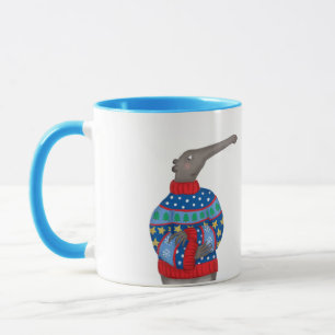 Anteater in einer Weihnachtsjumper-Tasse Tasse