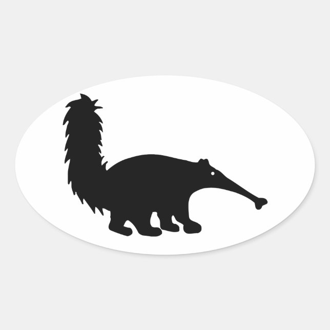 Anteater Ovaler Aufkleber (Vorderseite)