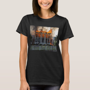 Antebellum-Herrenhaus Feuer bricht im Nottoway R T-Shirt
