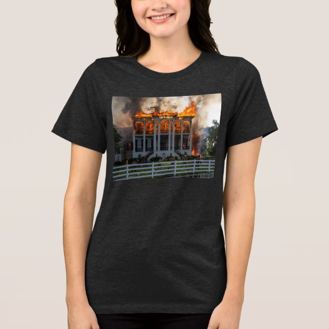 Antebellum Mansion | Feuer bricht Nottoway Resort  Tri-Blend Shirt (Vorderseite)