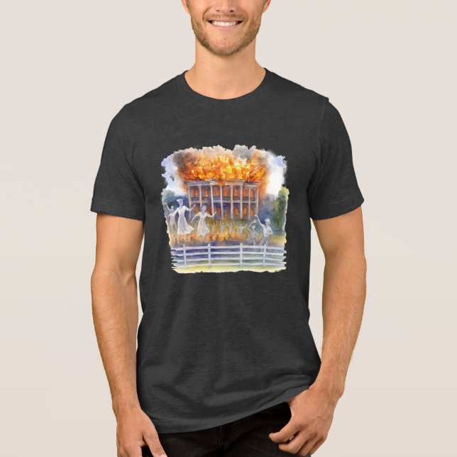 Antebellum Mansion | Feuer bricht Nottoway Resort  Tri-Blend Shirt (Vorderseite)
