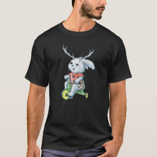Antelabbit auf Bike Niedliche Kaninchen-Grafik T-Shirt