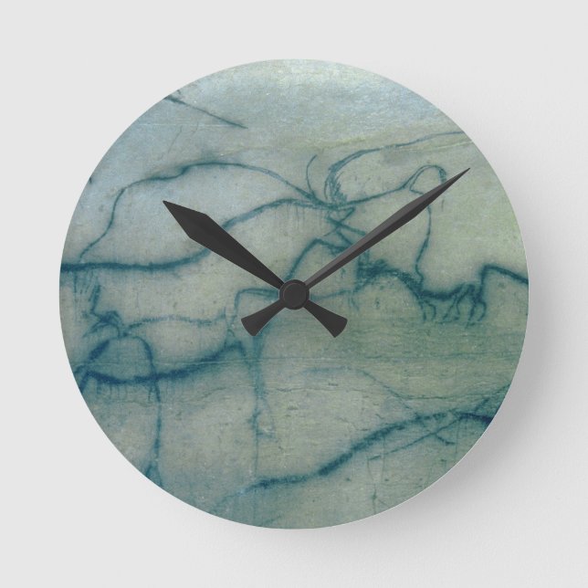 Antelope and bison, Perigordian (cave painting) Runde Wanduhr (Vorderseite)