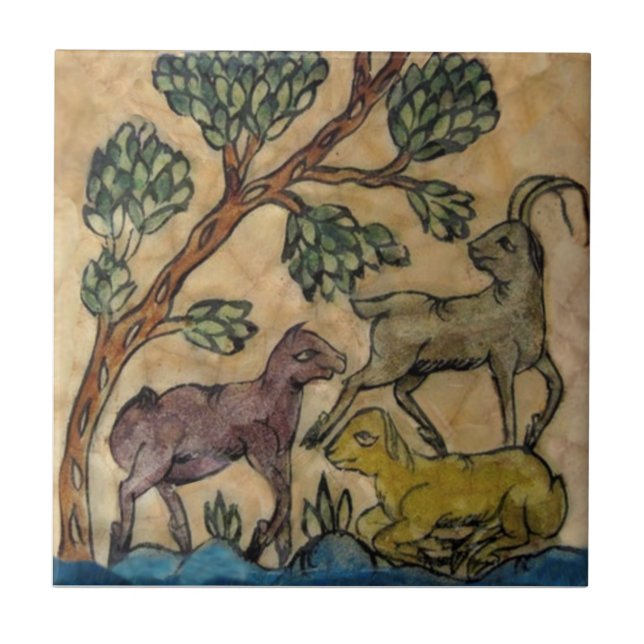 Antelope Animal Family Antibes HP Persian Repro Fliese (Vorderseite)
