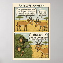 Antelope Anxiety Comic - Nature Documentary Spaß Poster