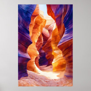 Antelope Canyon Aquarellposter Aquarell Poster