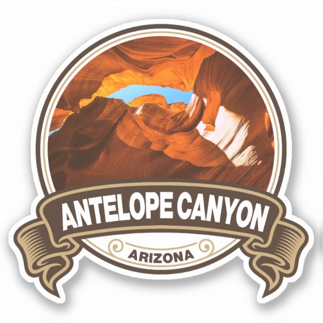 Antelope Canyon Arizona Abzeichen Aufkleber (Vorderseite)