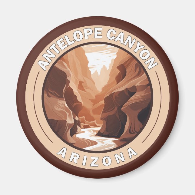 Antelope Canyon Arizona Retro Abzeichen Magnet (Vorne)